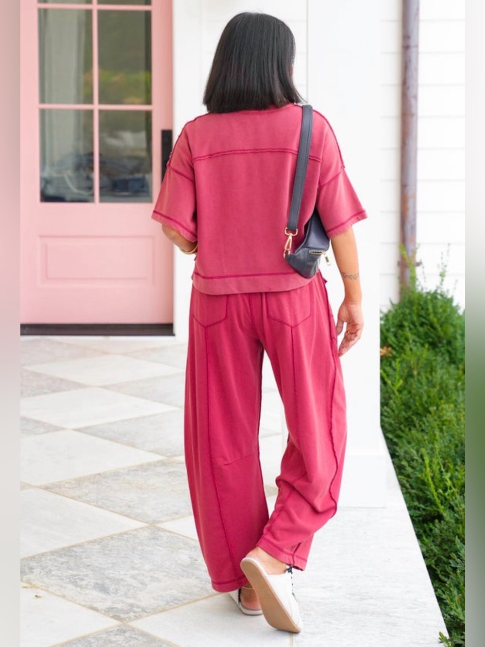 DAVI & DANI Wide-Leg Jumpsuit in 🍷 wine